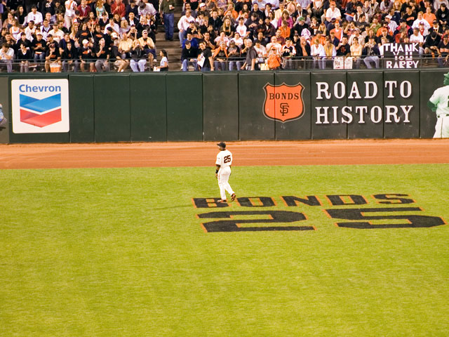 Hall of Fame Leftfielder, Barry Bonds, who is on the Top 10 career OPS leader list