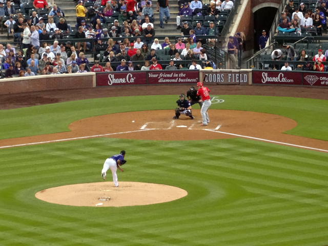 OPS leader Mike Trout at the plate getting ready to hit