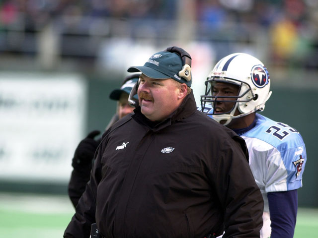 Philadelphia Eagles Head Coach Andy Reid standing on the sidelines